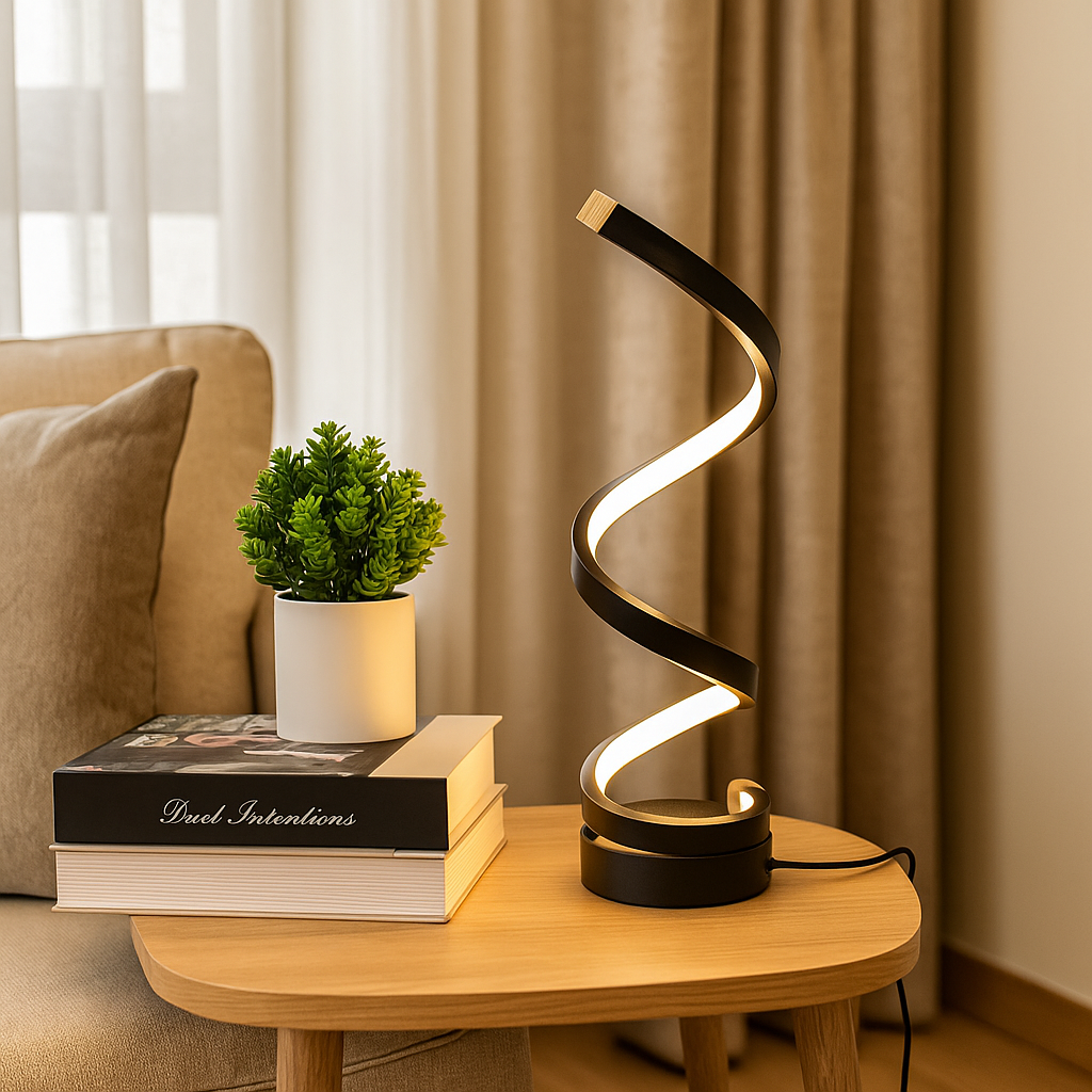Spiralna Lampa Stołowa LED